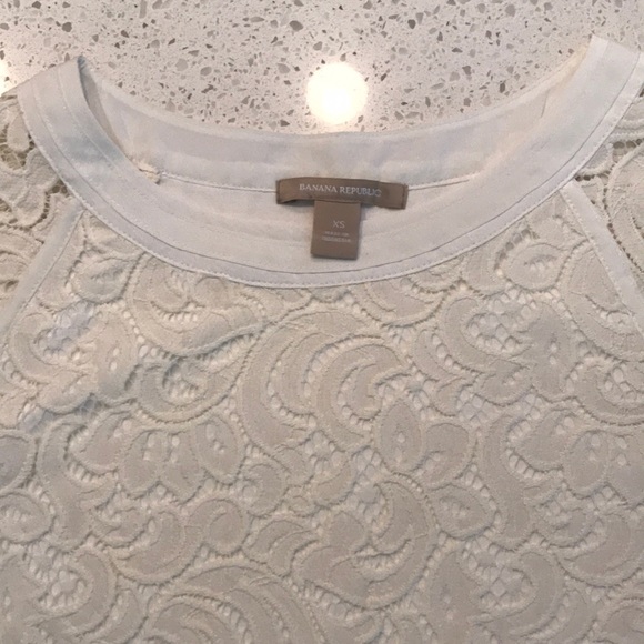 Banana Republic Lined Cream Lace Top NWOT - Picture 3 of 8